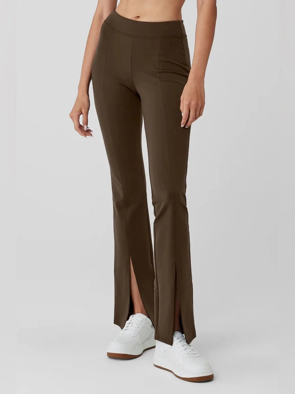 ALO Yoga Brown Split-Hem Boot Flare Pants